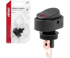 Elipsinis jungiklis su raudonu apšvietimu 12/24V max 30A ON/OFF AMIO-03089