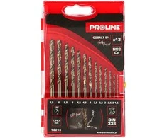 Grąžtas Wiertła Metalo grąžtai HSSCO DIN338, šlifuoti, 13 vnt. (1,5-6,5 mm), prolinas