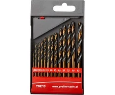 Grąžtas Wiertła Grąžtai metalui, HSS, DIN338, šlifavimui, trumpi, 13 vnt. (1,5–6,5 mm), prolinas