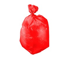 Worki LDPE šiukšlių maišai, 120 l, raudoni, ritinėliai, 10 vnt., segr., prolinas