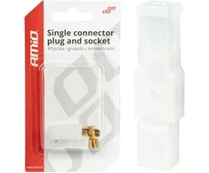 Kištukinio lizdo kubinė jungtis 1 kontaktas + jungtys amio-03511