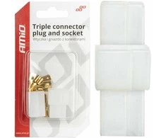 Kištukinio lizdo kubo formos elektros jungtis 3 kontaktų + jungtys amio-03513