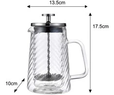 Zaparzacz Stūmoklinis kavos/arbatos virimo aparatas, stiklinis, 0,35 l, Klausberg, kb-7762