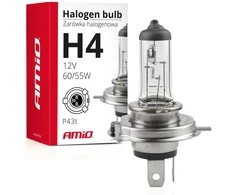 Halogeninė lemputė H4 12V 60/55W UV filtras (E8) amio-01268