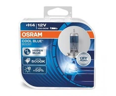 Automobilinės lemputės Osram Cool Mėlyna Boost H4, 100/90W, 2 vnt.