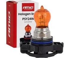 Halogeninė lemputė psy24w 12v 24w PG20-4 gintaro spalvos amio-04519