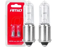 Halogeninės lemputės H21W 12V 21W Bay9s baltos 2vnt. blisterinėje pakuotėje amio-03357