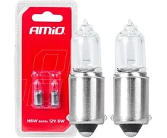 Halogeninės lemputės H6W 12V 6W BAX9S 2vnt. blisterinėje pakuotėje amio-03355