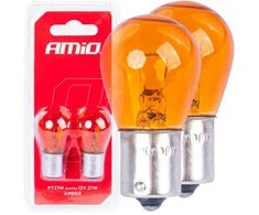 Halogeninės lemputės py21w bau15s 12v oranžinės 2vnt. blisterinėje pakuotėje amio-03352