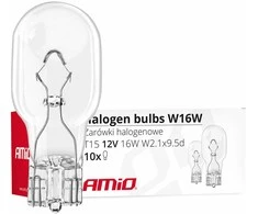 Halogeninės lemputės W16W T15 16W W2.1x9.5D 12V 10 vnt. (E4) amio-02549