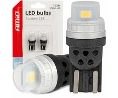 LED lemputės 360 grynos šviesos serijos standartinės T10 W5W 2x3020 SMD baltos 12V 24V amio-03726