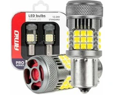 LED lemputės „Canbus Pro“ serijos 1156 BA15S P21W R10W R5W 36x3030 SMD ventiliatorius baltos spalvos 12V 24V amio-03722