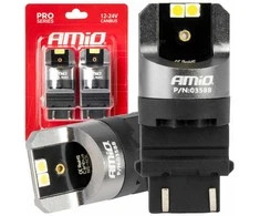 LED lemputės „Canbus Pro“ serijos 3157 P27/7W 4x3030 SMD baltos 12/24V amio-03588