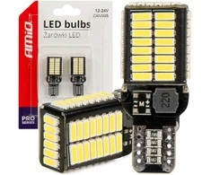 Żarówki led canbus pro series t15e w16w 54x4014 smd baltas 12v 24v amio-03724
