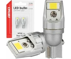 LED lemputės Canbus T10 W5W 2SMD 3570 baltos 12V 24V amio-04256