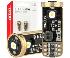 LED lemputės Canbus T10 W5W 3SMD 3838 baltos 12V 24V amio-04246