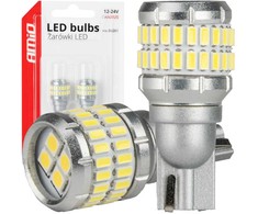 LED lemputės canbus t15 w16w 48smd 4smd 3014 3030 balta 12v 24v amio-04261