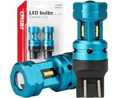 LED lemputės Canbus T20 7443 W21/5W 4SMD 1860 baltos 12V 24V amio-04255