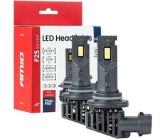 LED žibintų lemputės F25 Sidabrinis FULL CANBUS HB3 9005 52W 12V 24V AMIO-04706