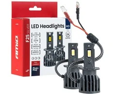 LED žibintų lemputės F25 Sidabrinis FULL CANBUS H3 52W 12V 24V AMIO-04702