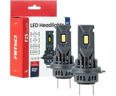 LED žibintų lemputės F25 Sidabrinis FULL CANBUS H7/H18 62W 12V 24V AMIO-04704