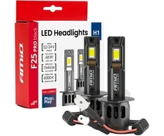 LED žibintų lemputės Series F25 PRO Juodas FULL CANBUS H1 68W 12V 24V AMIO-04717