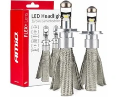 LED žibintų lemputės FLEX+ series H4 lens 12V 24V 6000K Canbus, 2 vnt. AMIO-03658