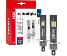 LED žibintų lemputės H25 CANBUS H1 12V 20W AMIO-04709