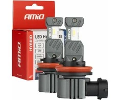 LED automobilių lemputės hibridinės serijos h8 h9 h11 h16 6000k canbus 60w amio-04116