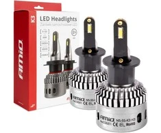 LED žibintų lemputės K3 Series H3 12V 6000K canbus AMIO-03681