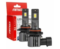 LED žibintų lemputės X4-series AVIATOR HB4 9006 6500K max 44W AMIO-03767