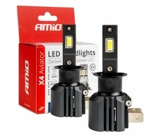 LED žibintų lemputės X4-series AVIATOR H3 6500K max 44W AMIO-03762