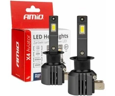 LED žibintų lemputės X4-series AVIATOR H1 6500K max 44W AMIO-03761