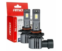 LED žibintų lemputės X4-series AVIATOR HB3 9005 HIR1 9011 H10 6500K max 44W AMIO-03766