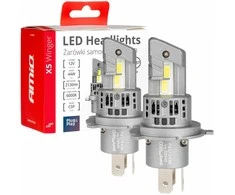 LED žibintų lemputės X5-series WINGER H4 6000K max 50W AMIO-03945