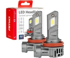 LED žibintų lemputės X5-series WINGER H8 H9 H11 6000K max 50W AMIO-03947