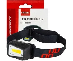 Akumuliatorinis LED galvos žibintas COB su judesio jutikliu, 1800 mAh AMIO-04666