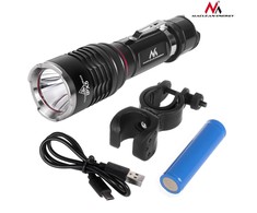 MACLEAN MCE220 Maclean MCE220 LED Cree 800 liumenų žibintuvėlis + įkroviklis + dviračio laikiklis