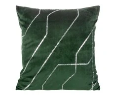 Eurofirany BLINK / 37 Aksominis pagalvės užvalkalas su sidabriniu raštu, 45X45 cm, spalva: tamsiai žalia