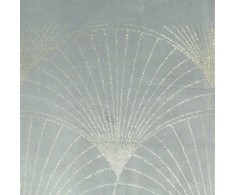 Eurofirany BLINK / 14 Aksominis stalo takelis su su dideliu art deco stiliaus vėduoklės raštu, 35X220 cm, spalva: sidabrinė