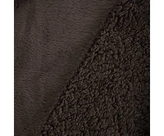 Eurofirany Tamsiai rudas dirbtinio kailio dekoratyvinis pledas, 170x210 cm minkštas lovos užtiesalas, jaukus sofos pledas, tamsiai rudas poliesterio pledas, lovatiesė Lovatiesė