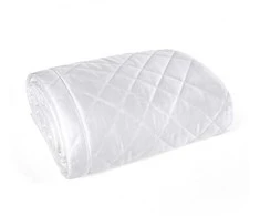 Eurofirany Baltas aksominis dekoratyvinis užtiesalas, 170x210 cm, viengulei lovai ar baldams, su dekoratyviniu dygsniavimu, lengva priežiūra, lovatiesė svetainei Lovatiesė