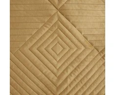 Eurofirany SOFIA/2 Minkšto ir matinio aksomo lovatiesė, dygsniuota karšto spaudimo būdu (hot press), su geometriniu raštu, 220X240 cm, spalva: medaus