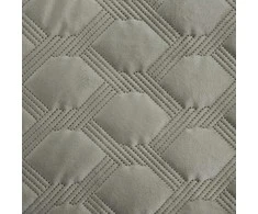Eurofirany Sidabrinis geometrinis aksominis lovos patiesalas, 200x220 cm, modernus miegamojo dekoras, karšto spaudimo raštas, dekoratyvinė lovatiesė, minkštas pledas Lovatiesė