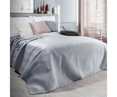 Eurofirany Dekoratyvinė aksominė lovatiesė, dvipusis dygsniuotas dizainas, 220x240 cm, minkštas poliesterio audinis, miegamojo aksesuaras, vasarinis pledas, lovos užtiesalas Lovatiesė