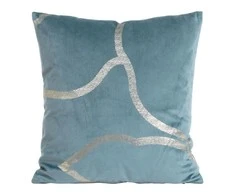 Eurofirany BLINK / 40 Aksominis pagalvės užvalkalas su auksiniu raštu, 45X45 cm, spalva: mėlyna