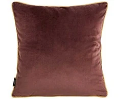 Eurofirany VELVET / 56 Minkšto aksomo pagalvės užvalkalas su kontrastingais apvadais kraštuose, 45X45 cm, spalva: bordinė