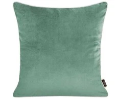 Eurofirany VELVET / 57 Dvipusis aksomo ir imitacinio lino pagalvės užvalkalas su apvadais kraštuose, 45X45 cm, spalva: turkio