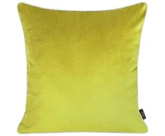 Eurofirany VELVET / 57 Dvipusis aksomo ir imitacinio lino pagalvės užvalkalas su apvadais kraštuose, 45X45 cm, spalva: šviesiai žalia