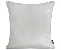 Eurofirany VELVET / 57 Dvipusis aksomo ir imitacinio lino pagalvės užvalkalas su apvadais kraštuose, 45X45 cm, spalva: sidabrinė